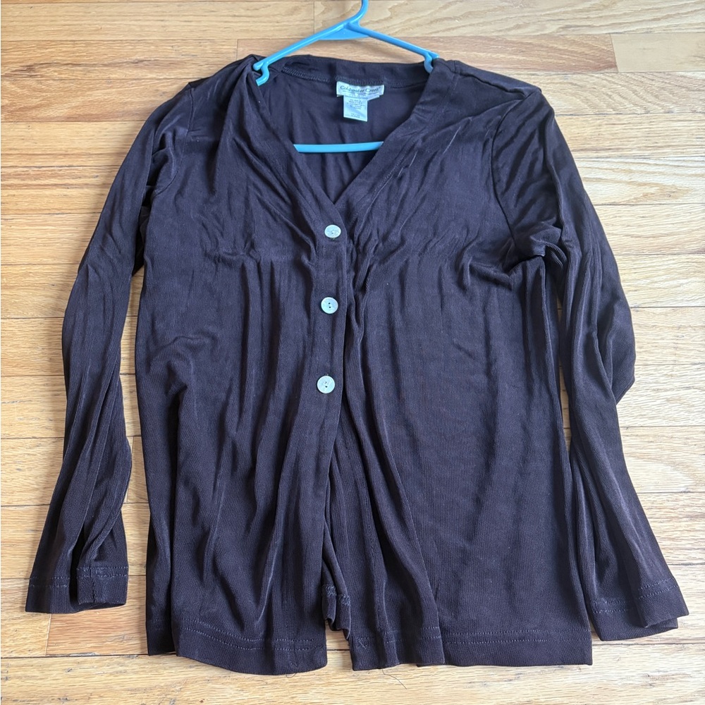 Coldwater Creek Dark Brown Button Down Shirt
